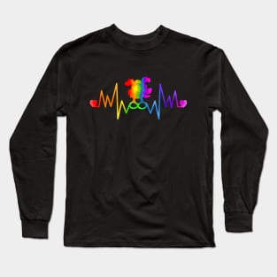 Rainbow Bridge Dog Infinity Heartbeat Long Sleeve T-Shirt